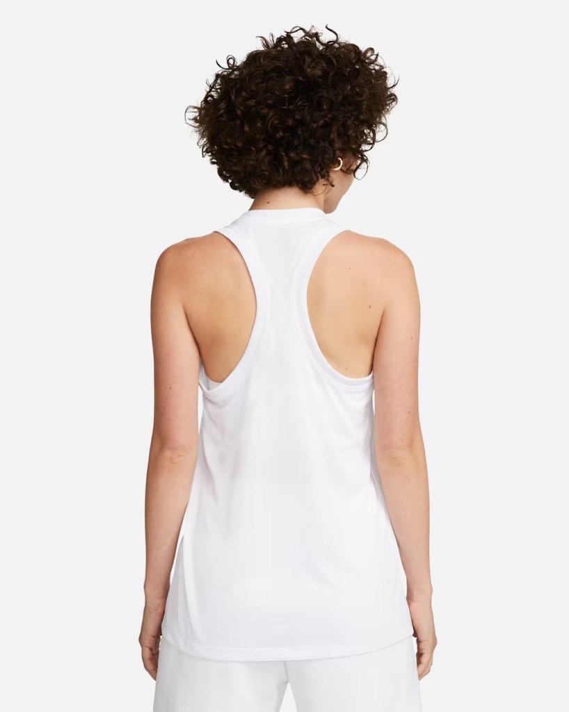 Nike Dri-FIT DX0706-100 Yarışçı Sırtlı Kadın Atleti - Beyaz