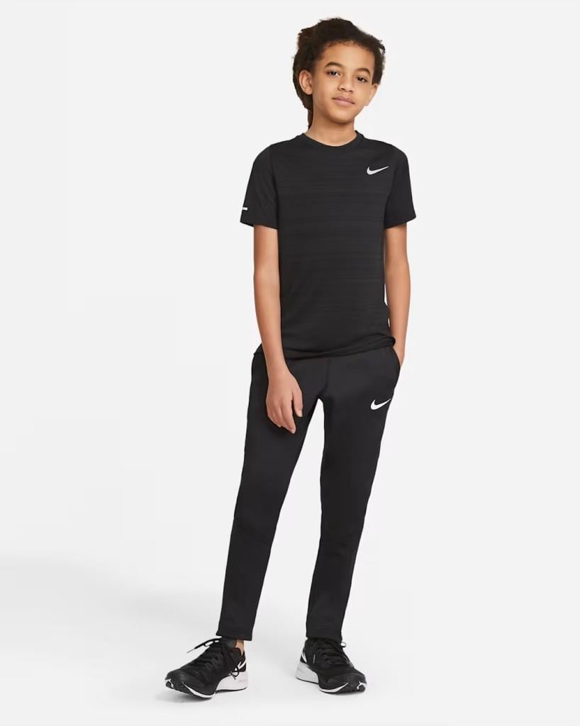 Nike Dri-FIT Miler DD3055-010 Büyük Çocuk (Erkek) Tişört - Siyah