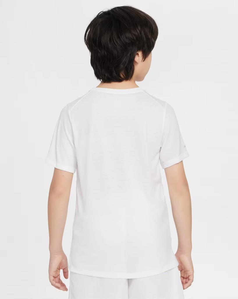 Nike Dri-FIT Miler DD3055-100 Büyük Çocuk (Erkek) Tişört - Beyaz