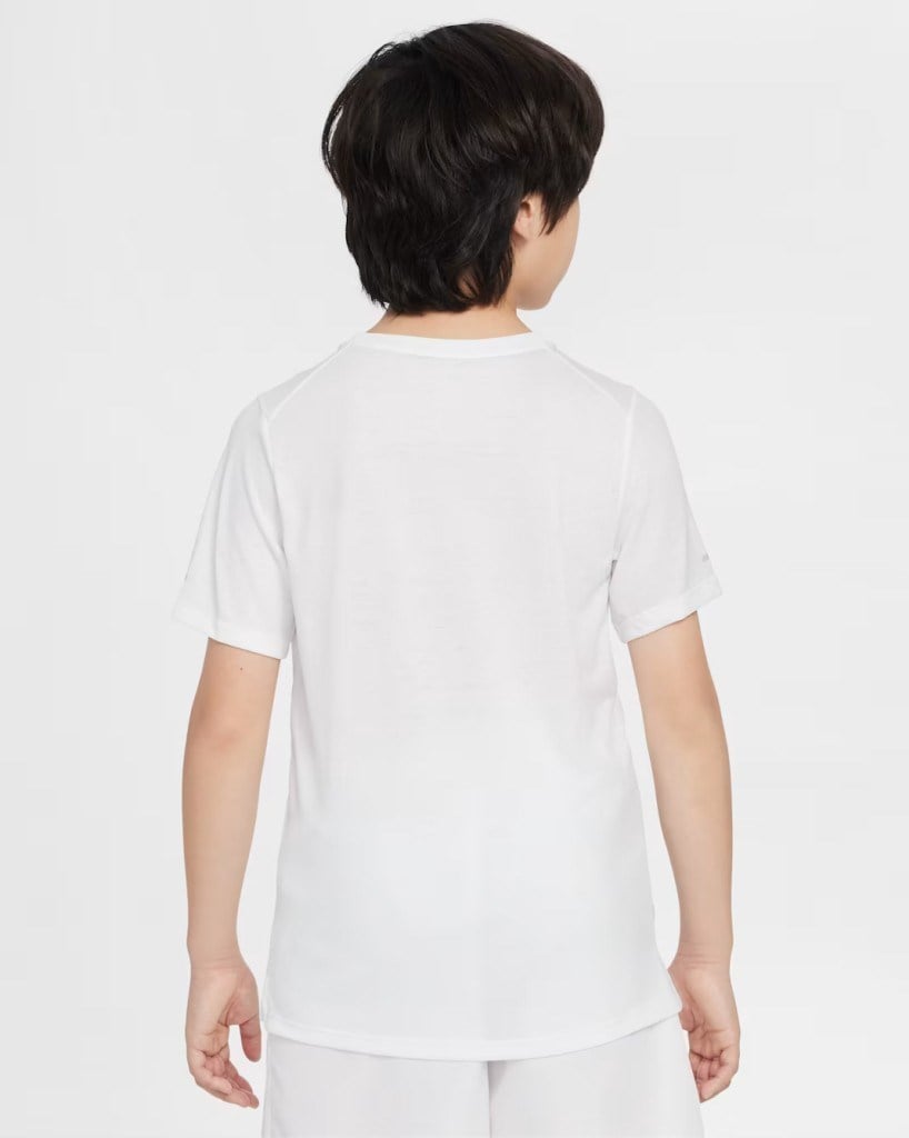 Nike Dri-FIT Miler DD3055-100 Büyük Çocuk (Erkek) Tişört - Beyaz