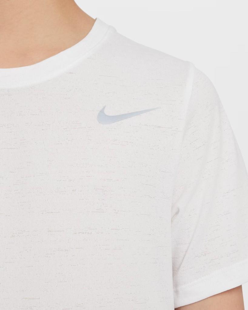 Nike Dri-FIT Miler DD3055-100 Büyük Çocuk (Erkek) Tişört - Beyaz