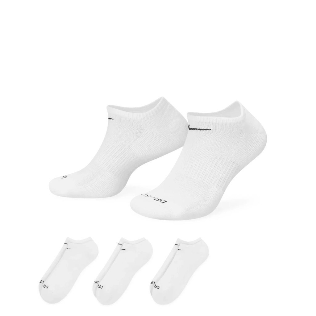 Nike Everyday Plus Cushion SX6889-100 Antrenman No-Show Çorapları (3 Çift)