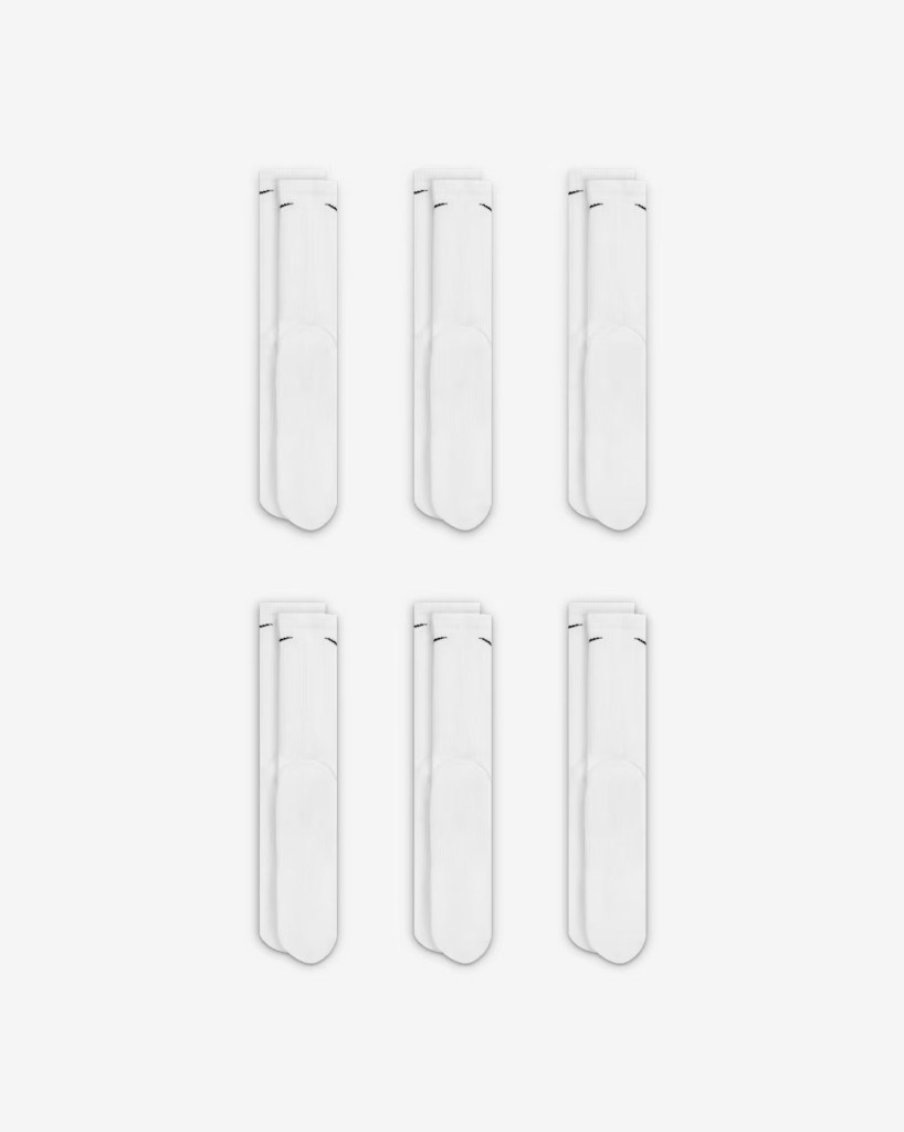 Nike Everyday Plus Destekli Antrenman Crew Çorapları (6 Çift) Beyaz SX6897-100