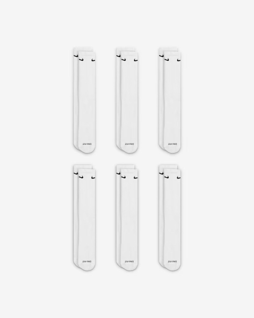 Nike Everyday Plus Destekli Antrenman Crew Çorapları (6 Çift) Beyaz SX6897-100