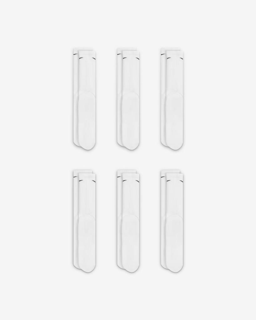 Nike Everyday Plus Destekli Antrenman Crew Çorapları (6 Çift) Beyaz SX6897-100