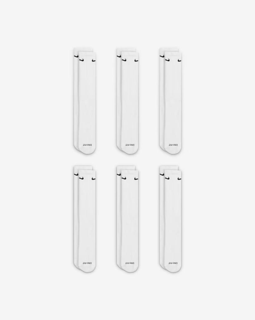 Nike Everyday Plus Destekli Antrenman Crew Çorapları (6 Çift) Beyaz SX6897-100