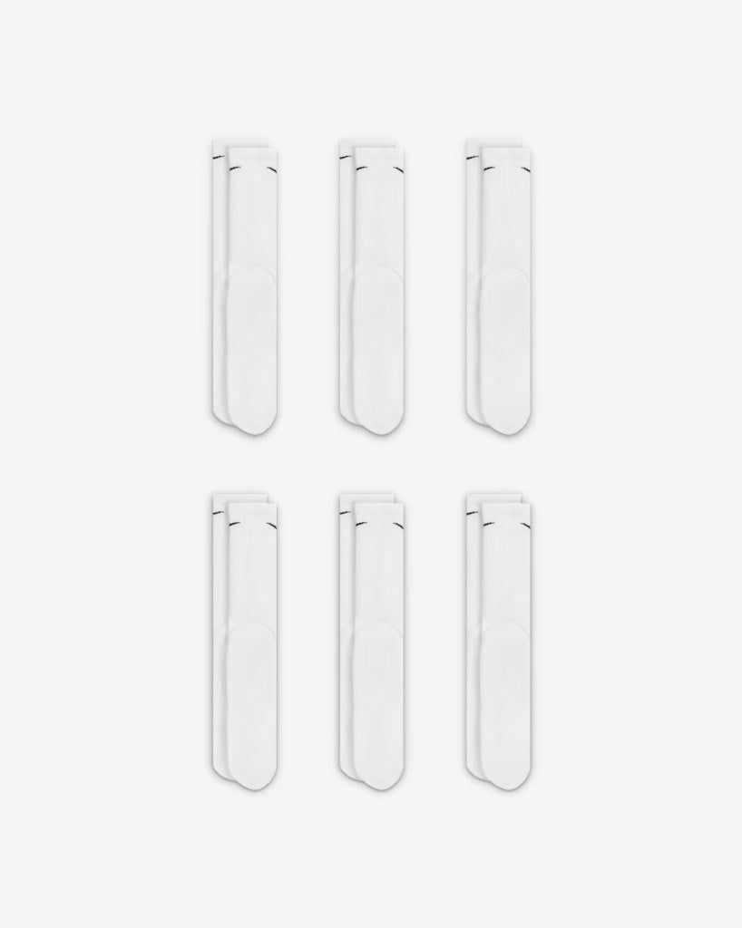Nike Everyday Plus Destekli Antrenman Crew Çorapları (6 Çift) Beyaz SX6897-100