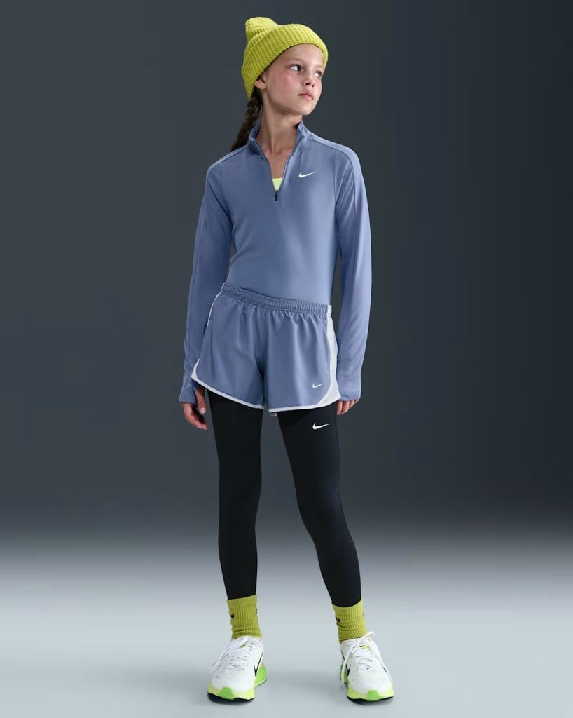 Nike FD2853-499 Dri-FIT Uzun Kollu Çeyrek Fermuarlı Kız Çocuk Üstü - Lila