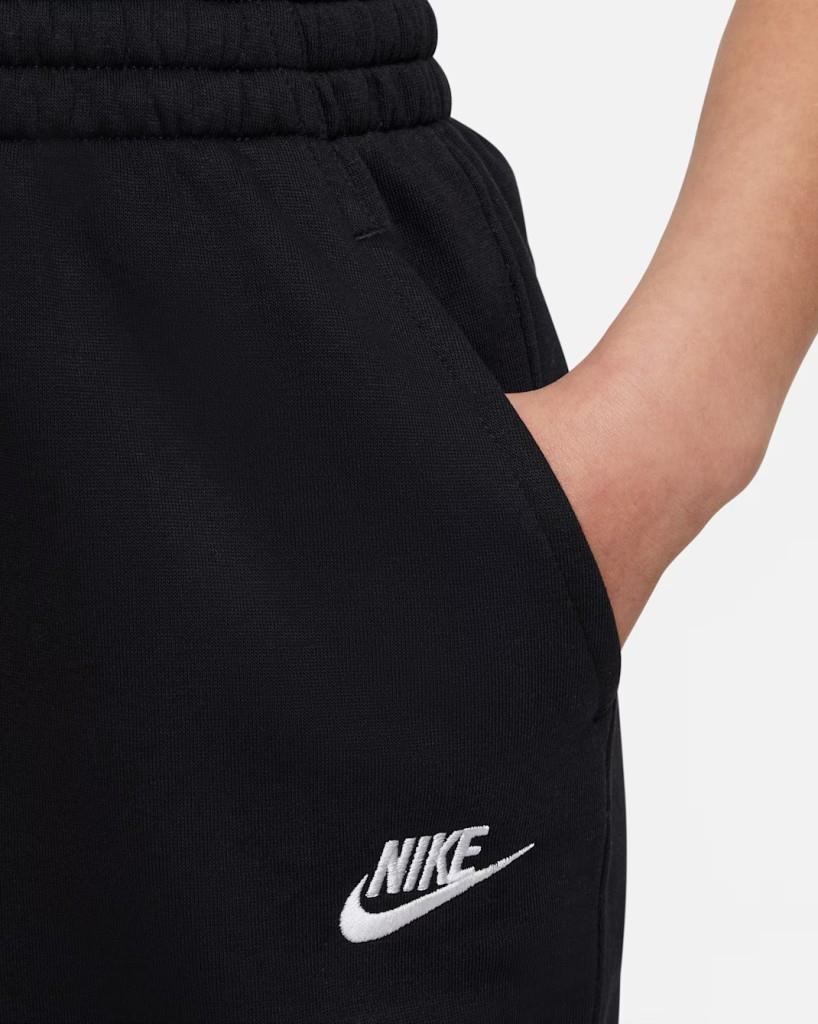 NIKE FD2921-010 Club Fleece Yüksek Belli Genç Kız Siyah Eşofman Altı
