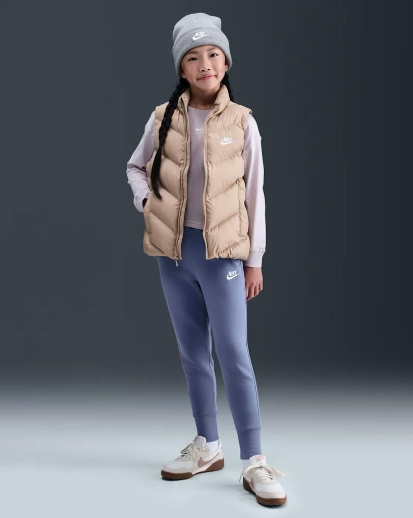 Nike FD2921-499 Sportswear Club Fleece Büyük Kız Çocuk Yüksek Belli Dar Kesim Pantolon - Lila