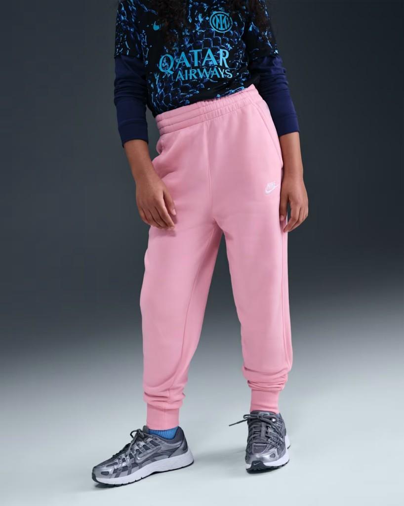 NIKE FD2921-690 Club Fleece Yüksek Belli Genç Kız Pembe Eşofman Altı