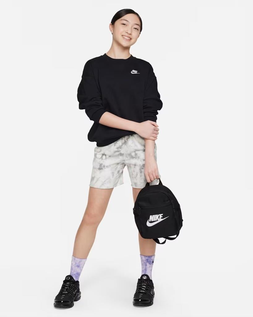 Nike FD2923-010 Sportswear Club Fleece Büyük Çocuk Bol Kesimli Sweatshirt - Siyah