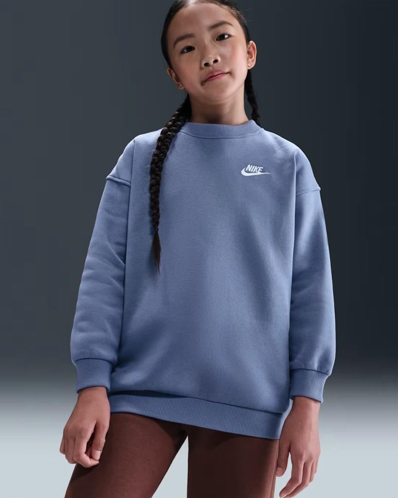 Nike FD2923-499 Sportswear Club Fleece Büyük Çocuk Bol Kesimli Sweatshirt - Lila