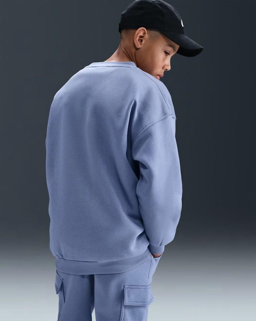 Nike FD2923-499 Sportswear Club Fleece Büyük Çocuk Bol Kesimli Sweatshirt - Lila