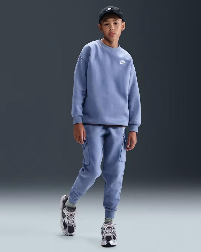 Nike FD2923-499 Sportswear Club Fleece Büyük Çocuk Bol Kesimli Sweatshirt - Lila