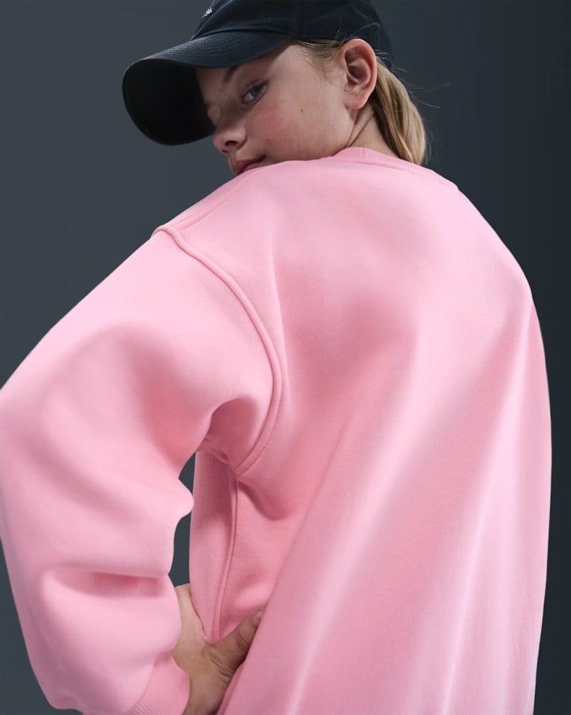 Nike FD2923-690 Sportswear Club Fleece Büyük Çocuk Bol Kesimli Sweatshirt - Pembe