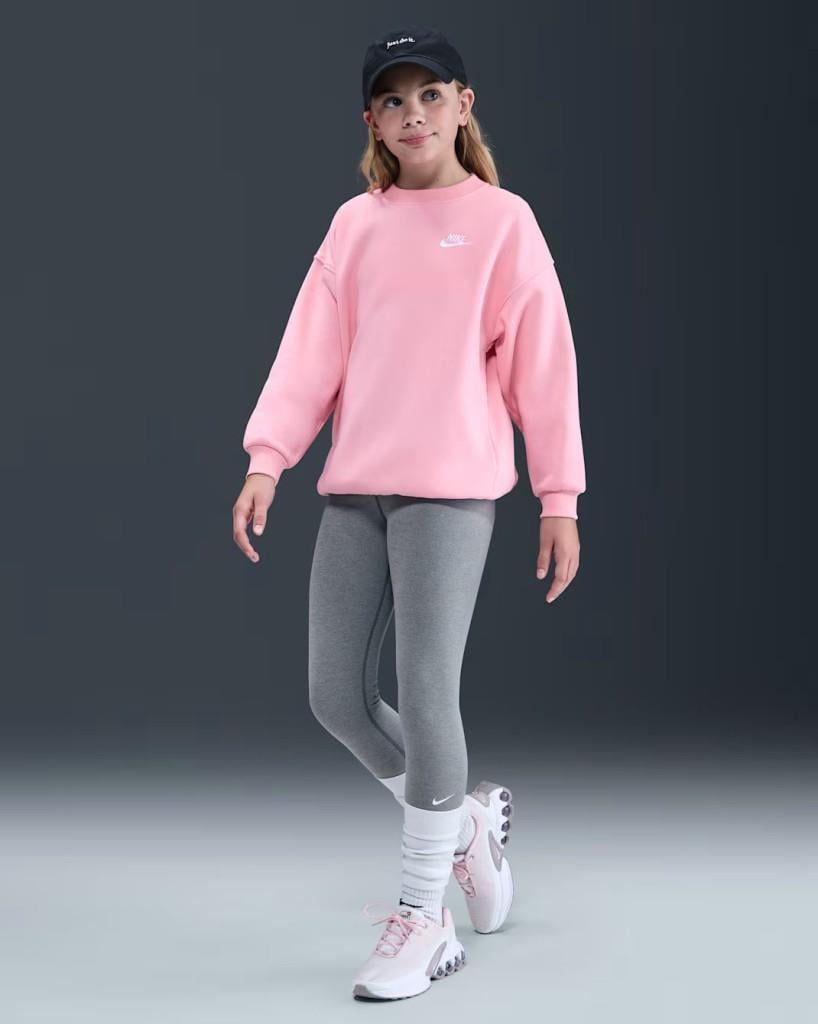 Nike FD2923-690 Sportswear Club Fleece Büyük Çocuk Bol Kesimli Sweatshirt - Pembe