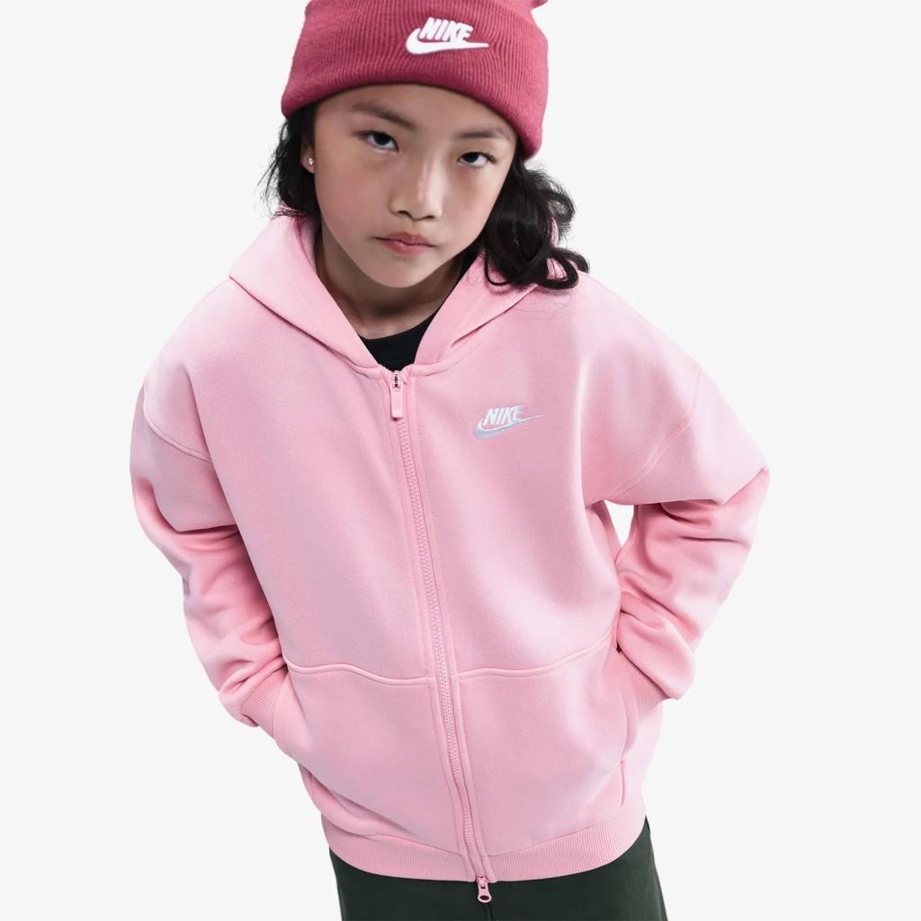 NIKE  FD2931-690 Club Fleece Genç Çocuk Pembe Kapüşonlu Sweat