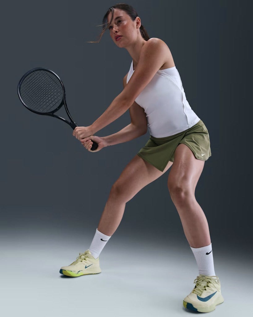 Nike FD5574-222 Victory Dri-FIT Düz Kadın Tenis Eteği - Yeşil