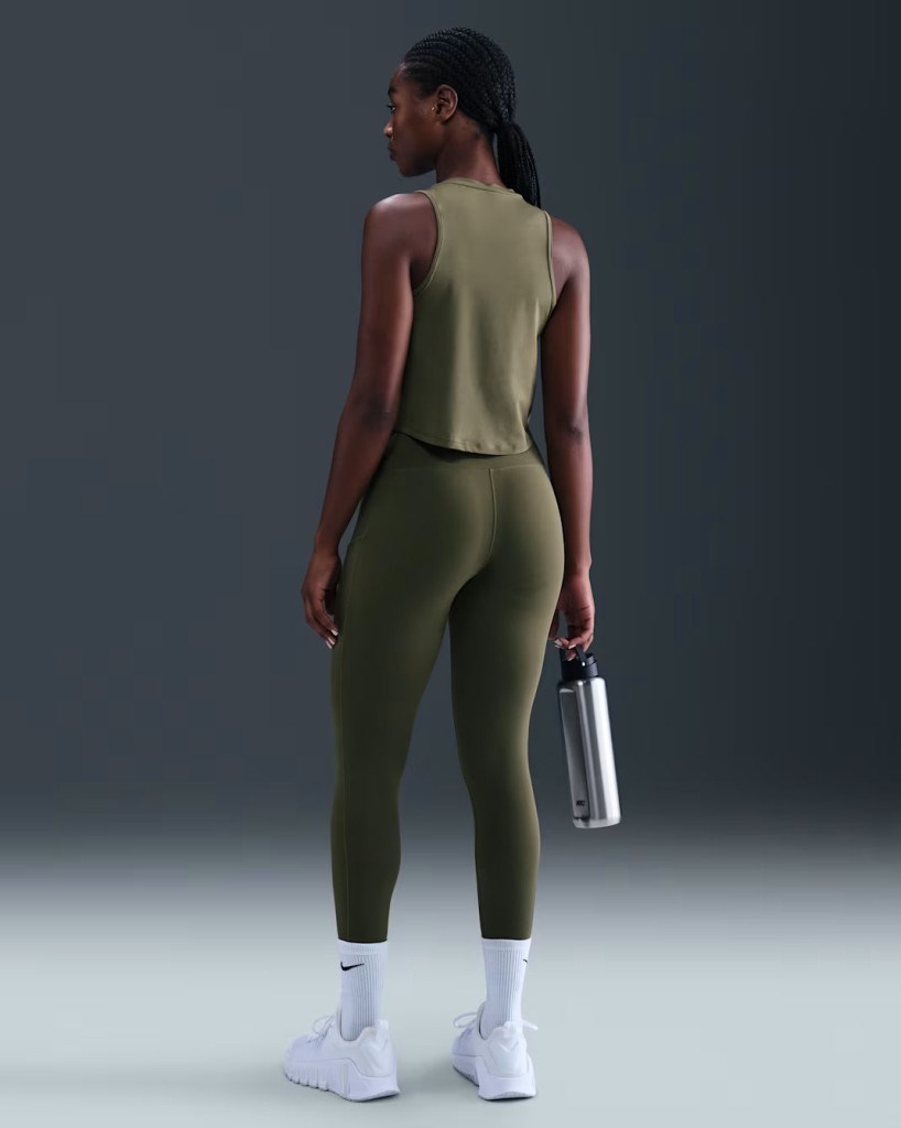 Nike FN3241-222 One Kadın Yüksek Belli 7/8 Tayt (Cepli) - Yeşil