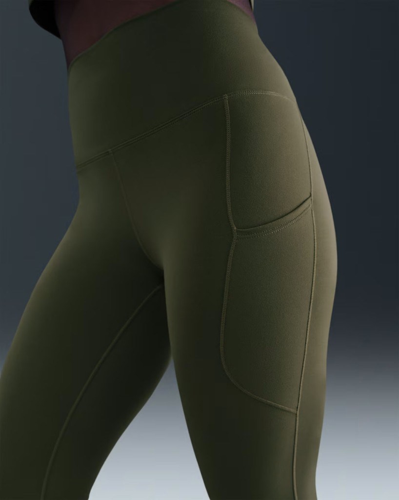 Nike FN3241-222 One Kadın Yüksek Belli 7/8 Tayt (Cepli) - Yeşil