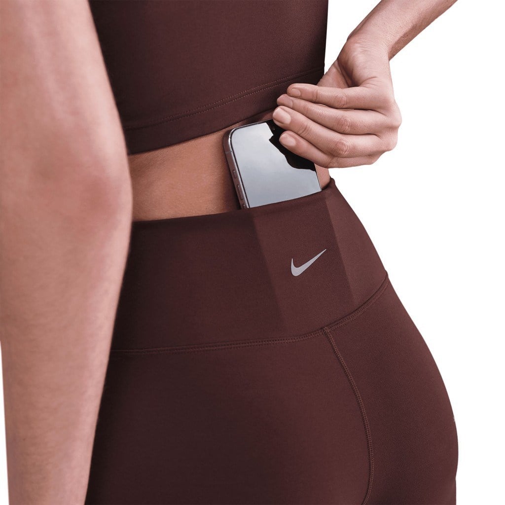 Nike FN3241-652 One Kadın Yüksek Belli 7/8 Tayt (Cepli) - Bordo