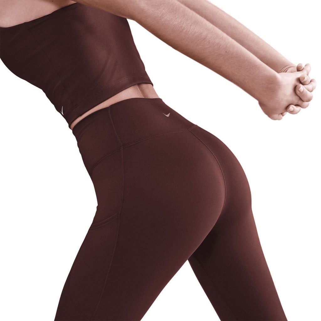 Nike FN3241-652 One Kadın Yüksek Belli 7/8 Tayt (Cepli) - Bordo