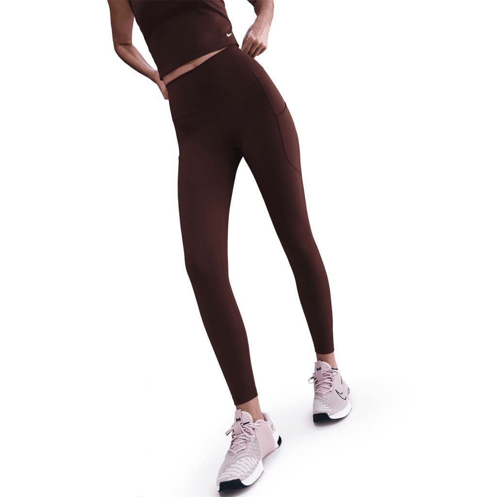 Nike FN3241-652 One Kadın Yüksek Belli 7/8 Tayt (Cepli) - Bordo