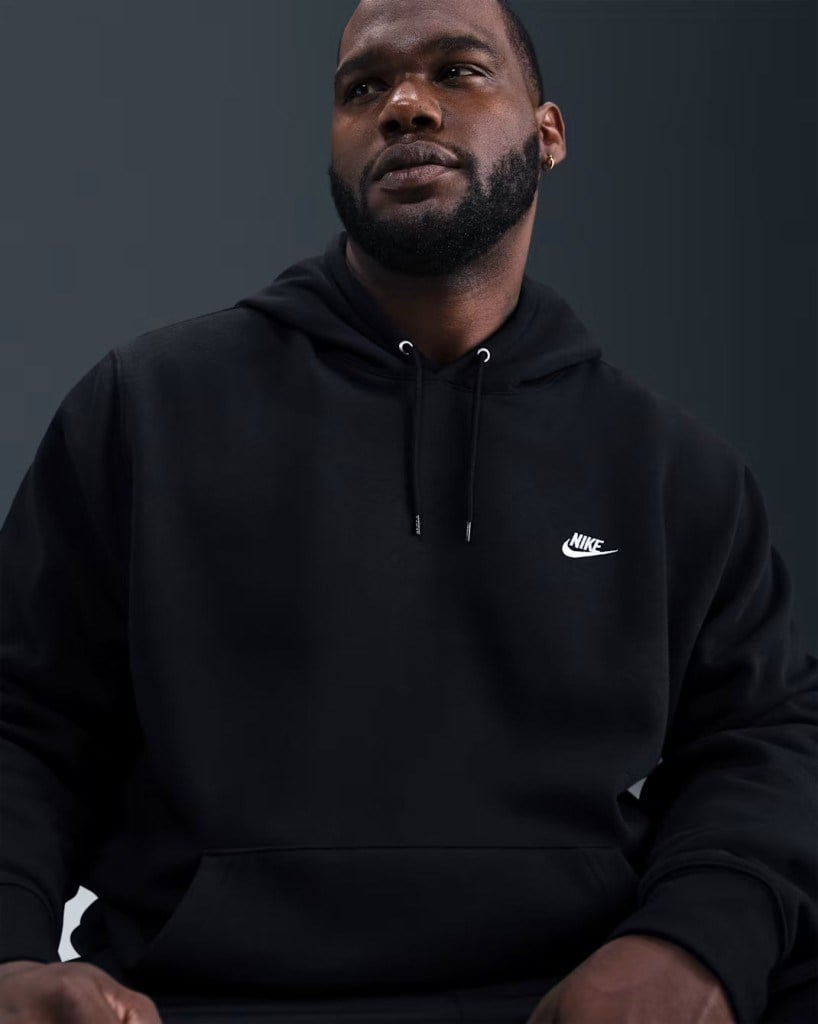 Nike FN3859-010 Club Fleece Erkek Kapüşonlu Sweatshirt - Siyah