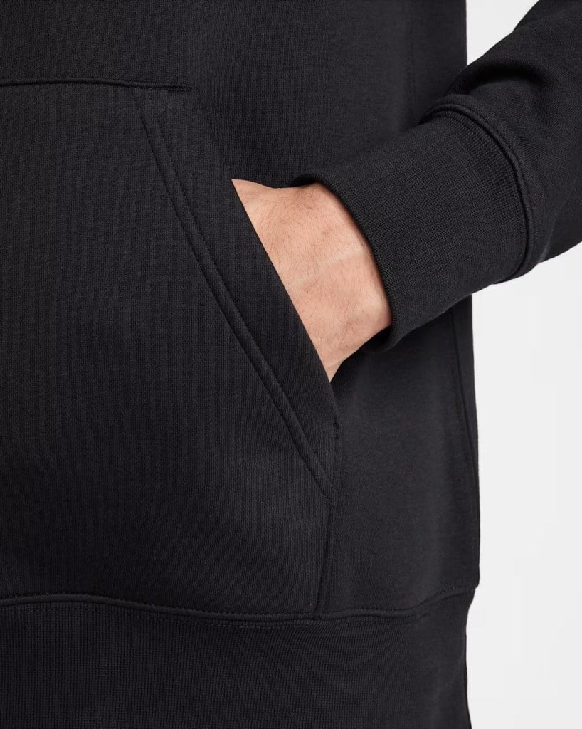Nike FN3859-010 Club Fleece Erkek Kapüşonlu Sweatshirt - Siyah