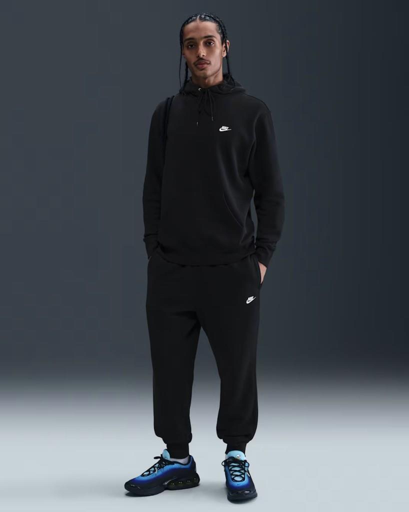 Nike FN3859-010 Club Fleece Erkek Kapüşonlu Sweatshirt - Siyah