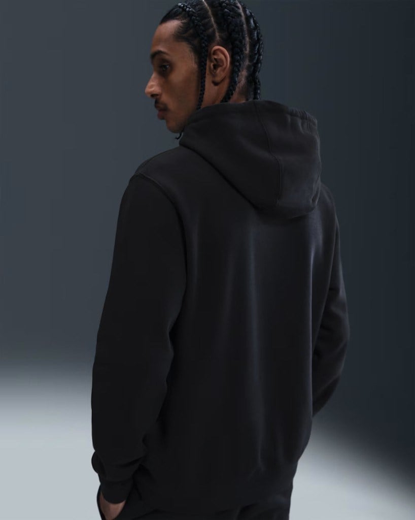 Nike FN3859-010 Club Fleece Erkek Kapüşonlu Sweatshirt - Siyah