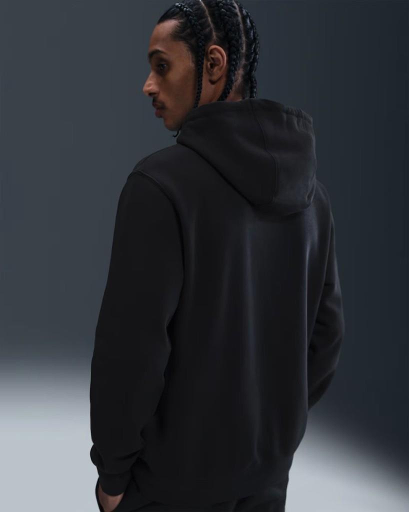 Nike FN3859-010 Club Fleece Erkek Kapüşonlu Sweatshirt - Siyah