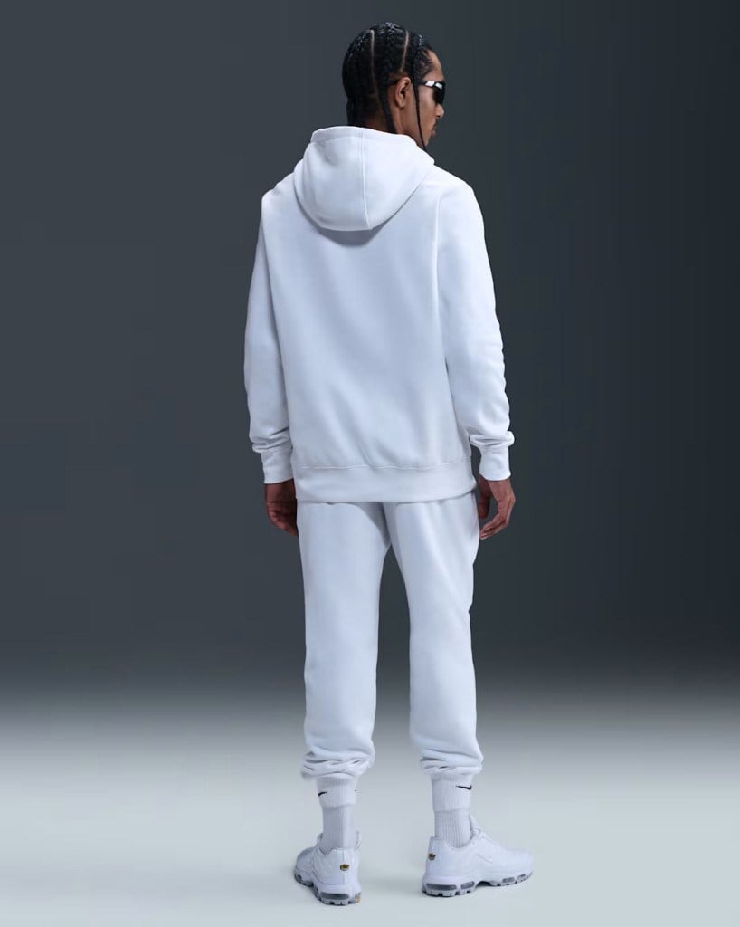 Nike FN3859-100 Club Fleece Erkek Kapüşonlu Sweatshirt - Beyaz