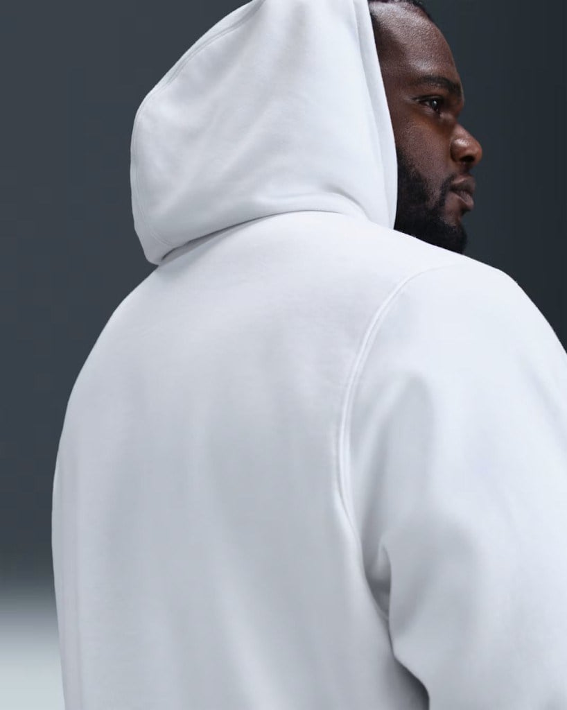 Nike FN3859-100 Club Fleece Erkek Kapüşonlu Sweatshirt - Beyaz