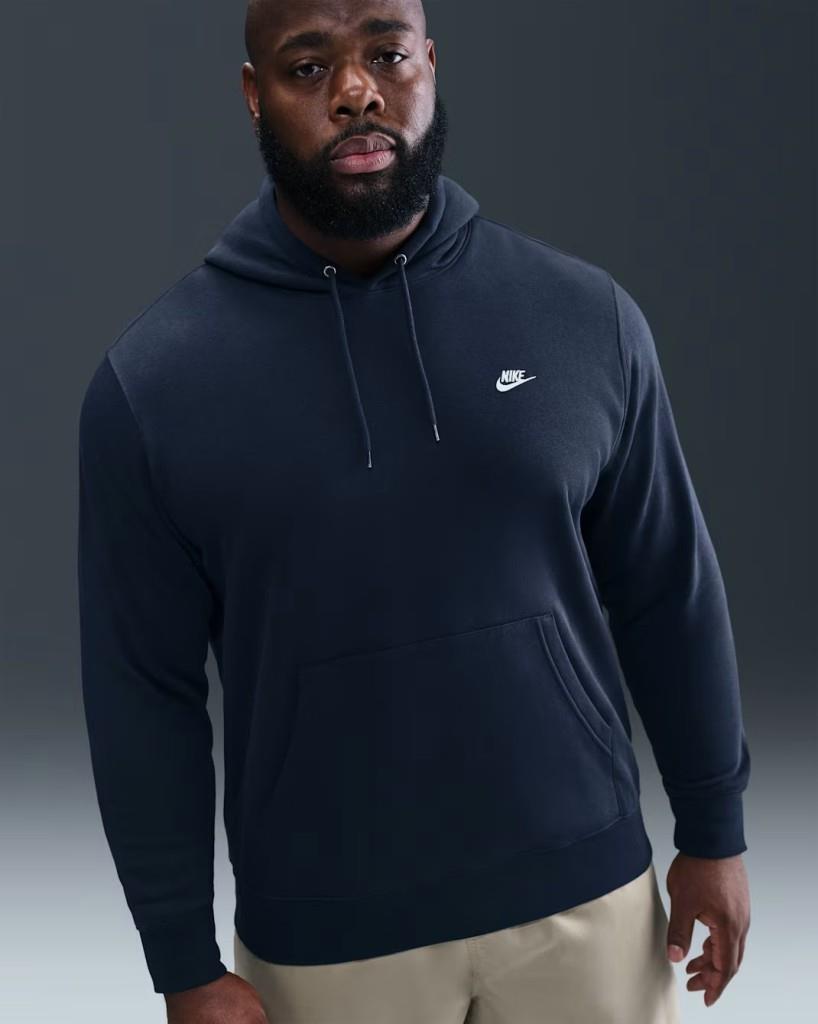 Nike FN3859-451 Club Fleece Erkek Kapüşonlu Sweatshirt - Lacivert