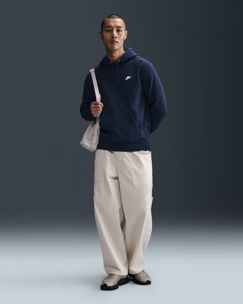 Nike FN3859-451 Club Fleece Erkek Kapüşonlu Sweatshirt - Lacivert