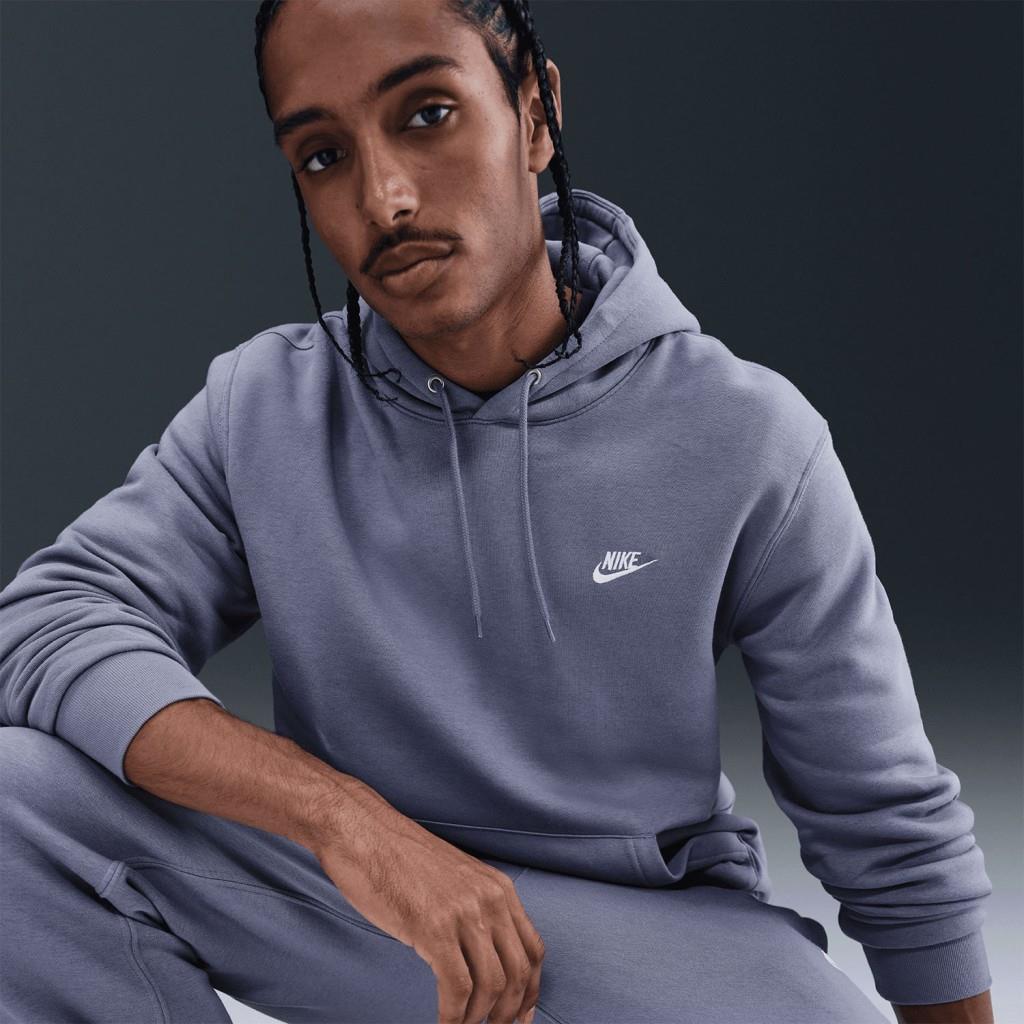 Nike FN3859-499 Club Fleece Erkek Kapüşonlu Sweatshirt - Lila
