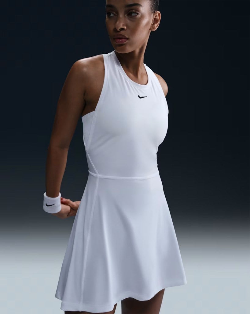Nike FQ1780-100 Victory Dri-FIT Kadın Tenis Elbisesi - Beyaz