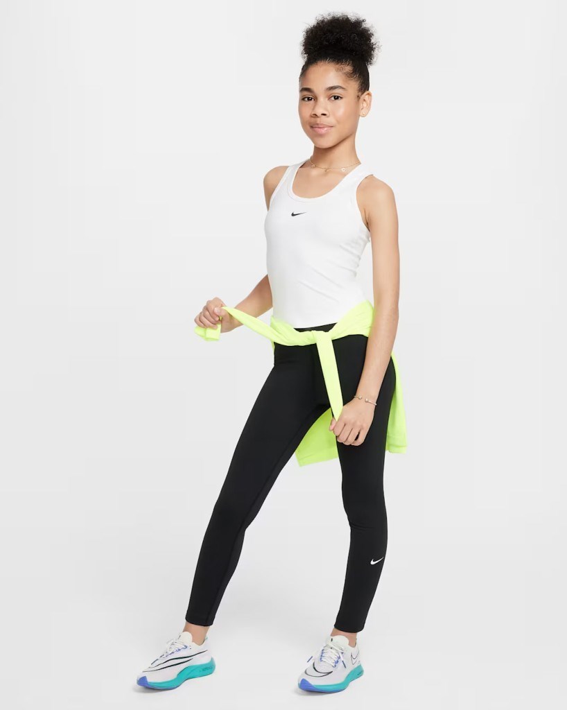 Nike FZ5605-010 One Dri-FIT Yüksek Belli Genç Çocuk (Kız) Taytı - Siyah