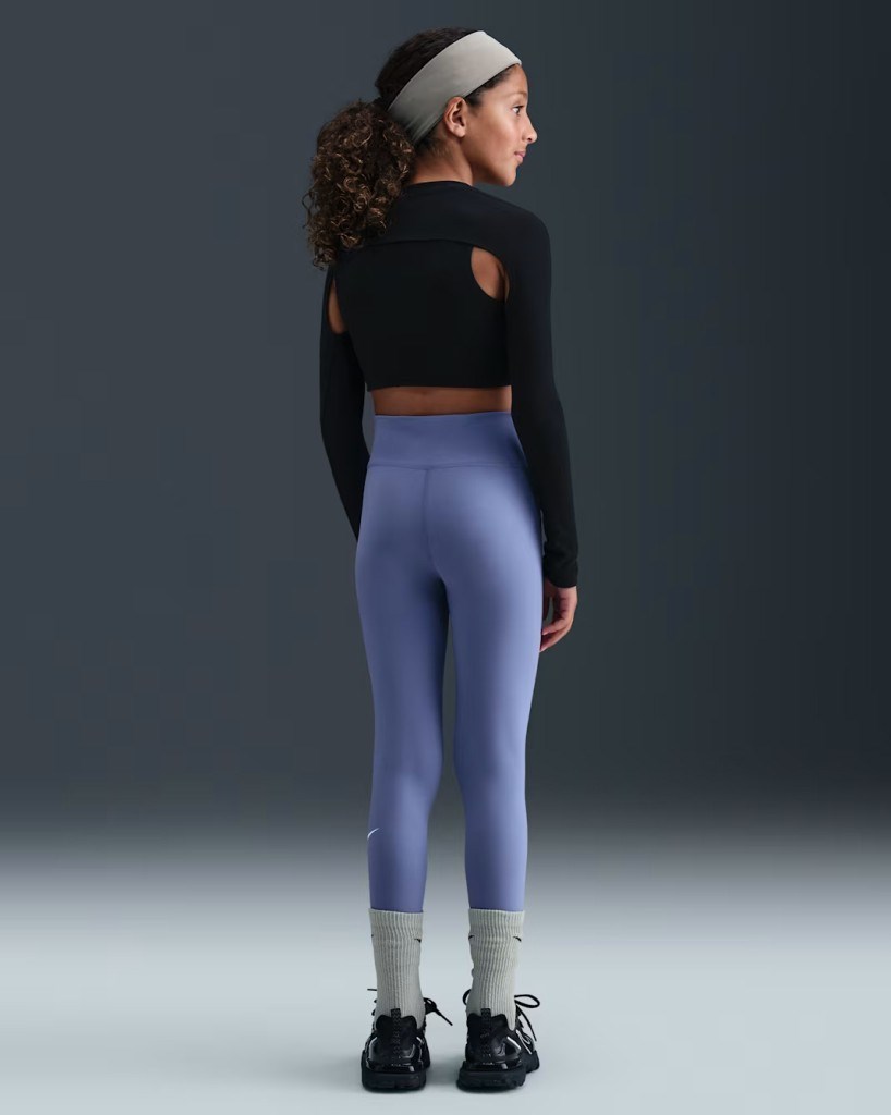 Nike FZ5605-499 One Dri-FIT Yüksek Belli Genç Çocuk (Kız) Taytı - Mor