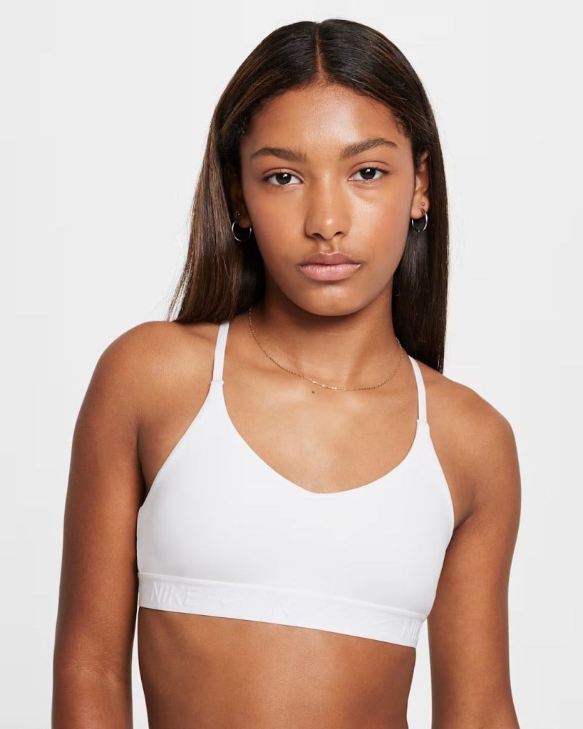 Nike FZ5860-100 Indy Kız Çocuk Spor Sütyeni - Beyaz