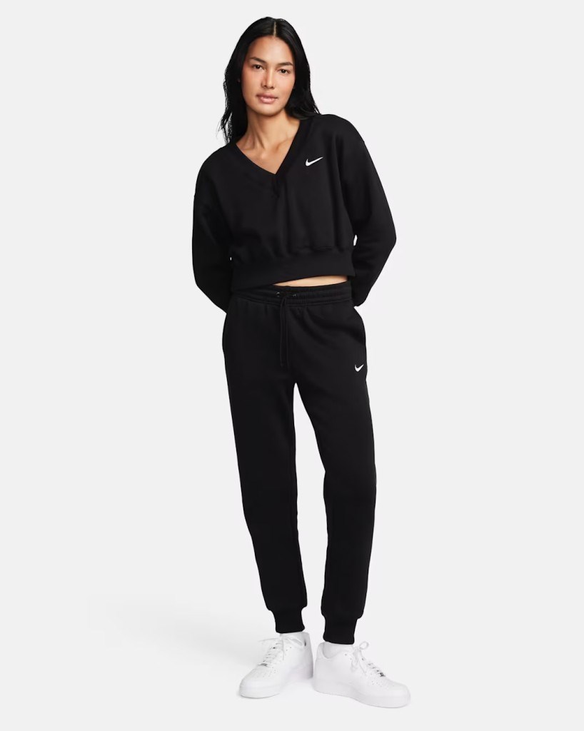 Nike FZ7626-010 Sportswear Phoenix Fleece Normal Belli Kadın Eşofman Altı - Siyah