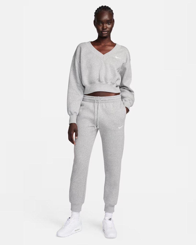 Nike FZ7626-063 Sportswear Phoenix Fleece Normal Belli Kadın Eşofman Altı - Gri