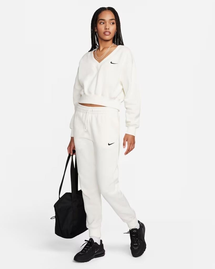 Nike FZ7626-133 Sportswear Phoenix Fleece Normal Belli Kadın Eşofman Altı - Kırık Beyaz