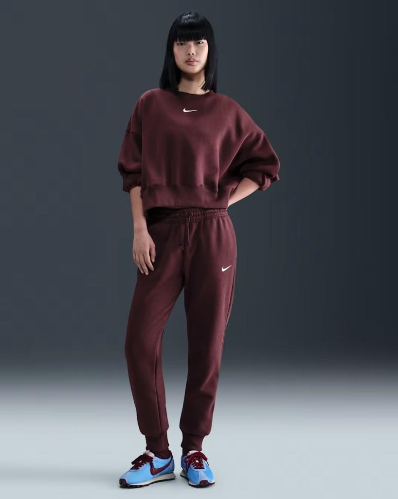 Nike FZ7626-652 Sportswear Phoenix Fleece Normal Belli Kadın Eşofman Altı - Bordo