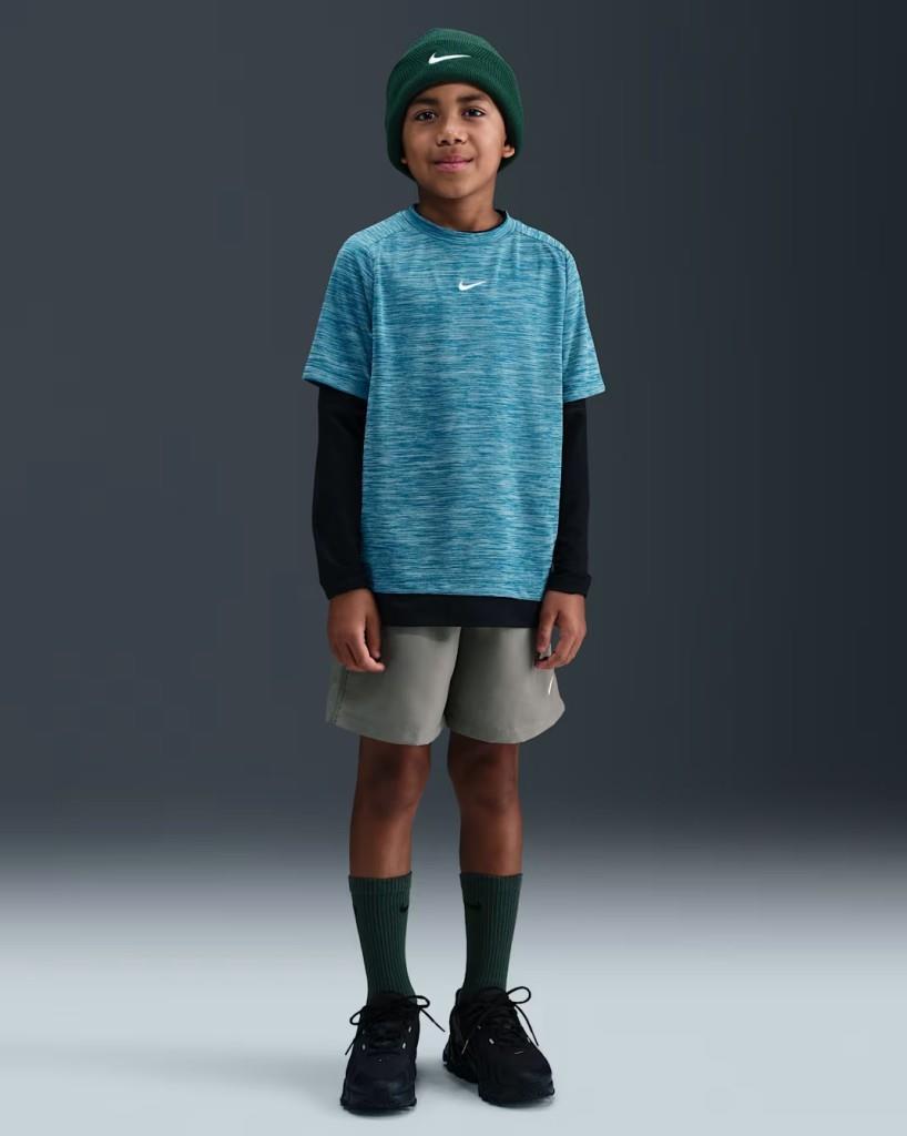 Nike HJ3771-301 Dri-FIT Kısa Kollu Genç Çocuk Tişört - Mavi