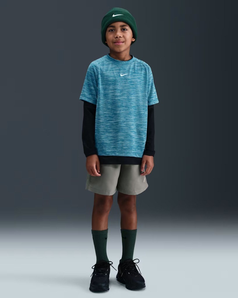 Nike HJ3771-301 Dri-FIT Kısa Kollu Genç Çocuk Tişört - Mavi