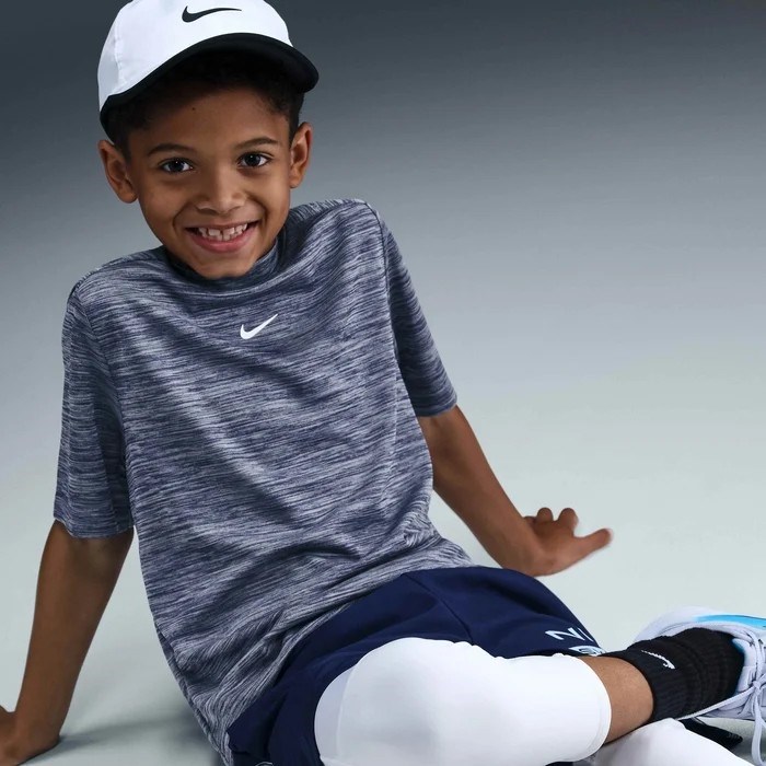 Nike HJ3771-410 Dri-FIT Kısa Kollu Genç Çocuk Tişört - Lacivert