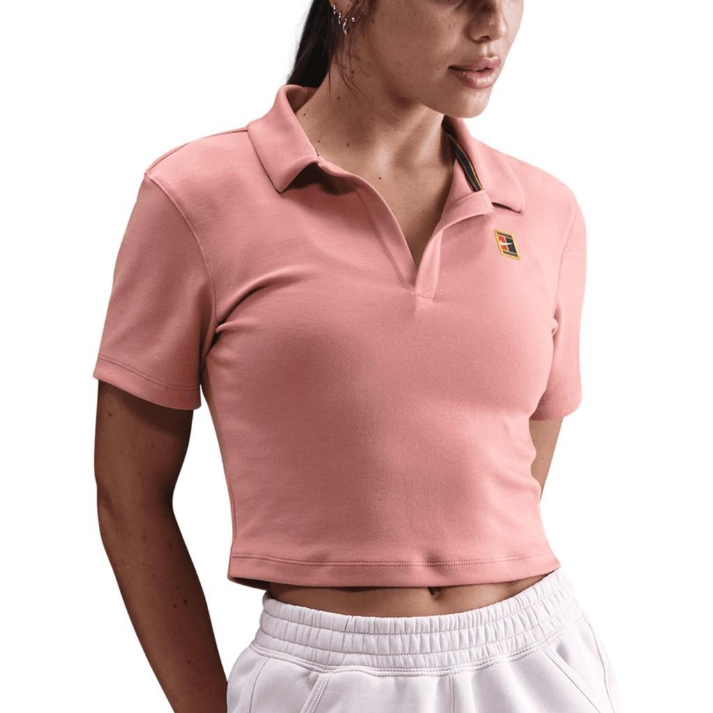 NIKE  HJ8992-618 Court Heritage Kadın Polo Yaka Mercan Tişört